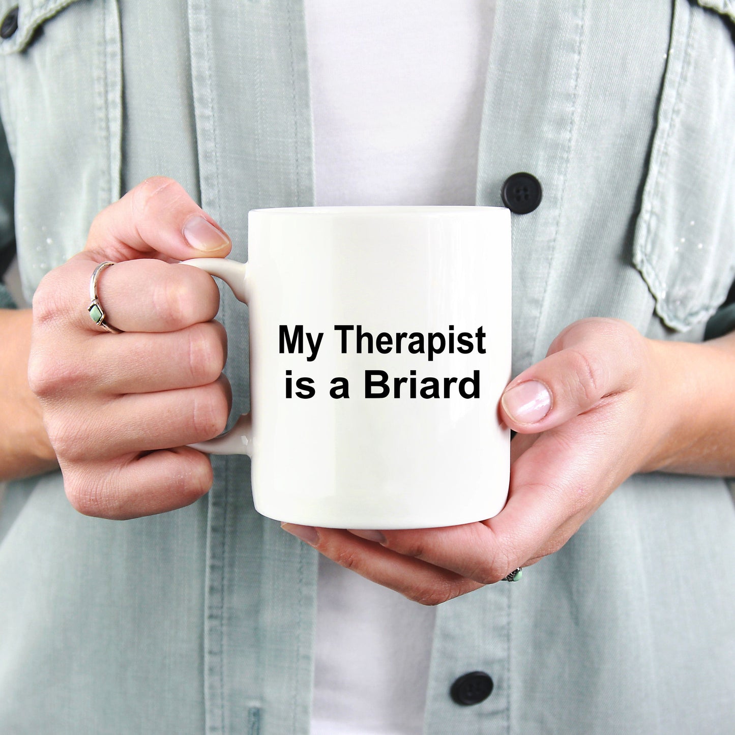 Briard Dog Owner Lover Funny Gift Therapist White Ceramic Coffee Mug