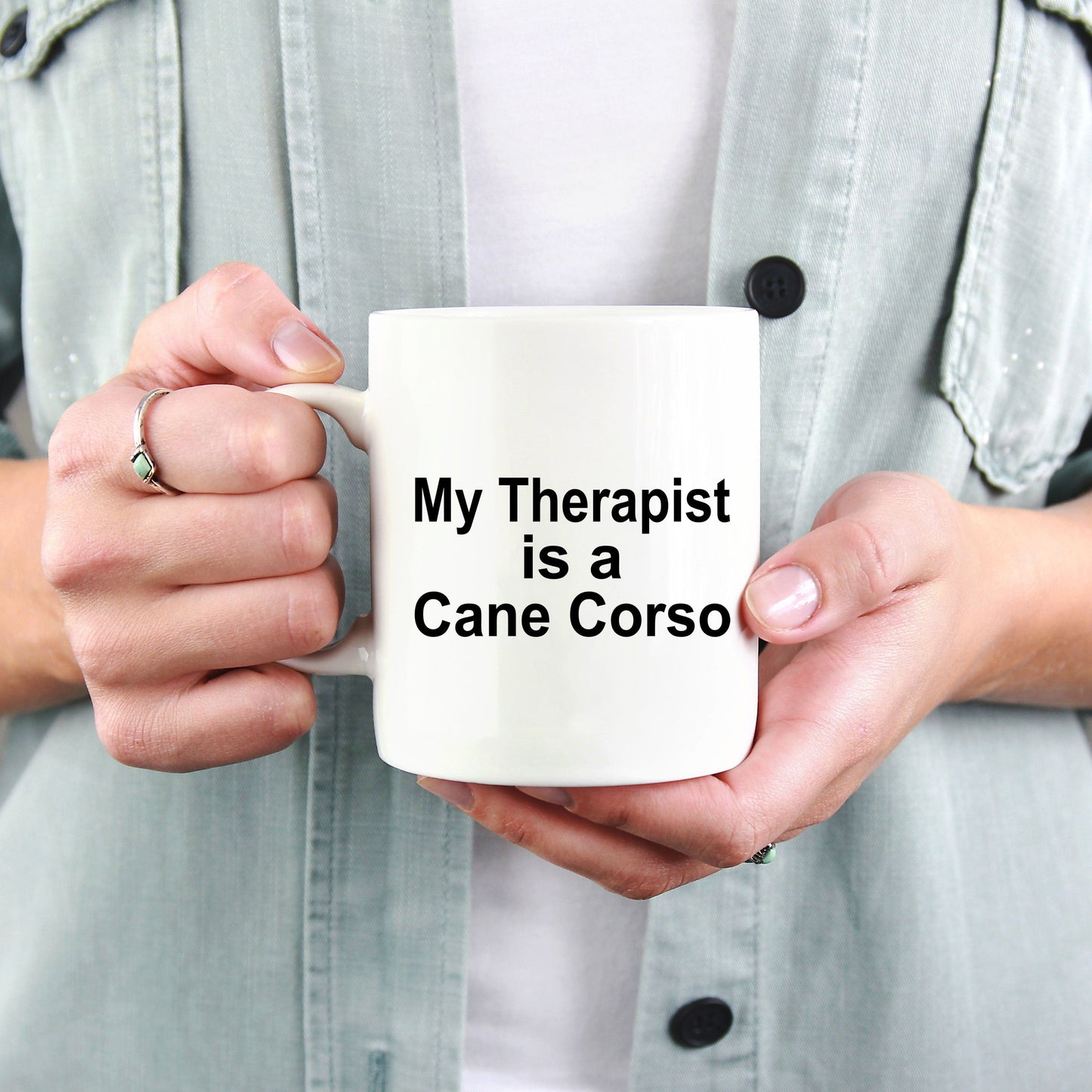Cane Corso Dog Owner Lover Funny Gift Therapist White Ceramic Coffee Mug