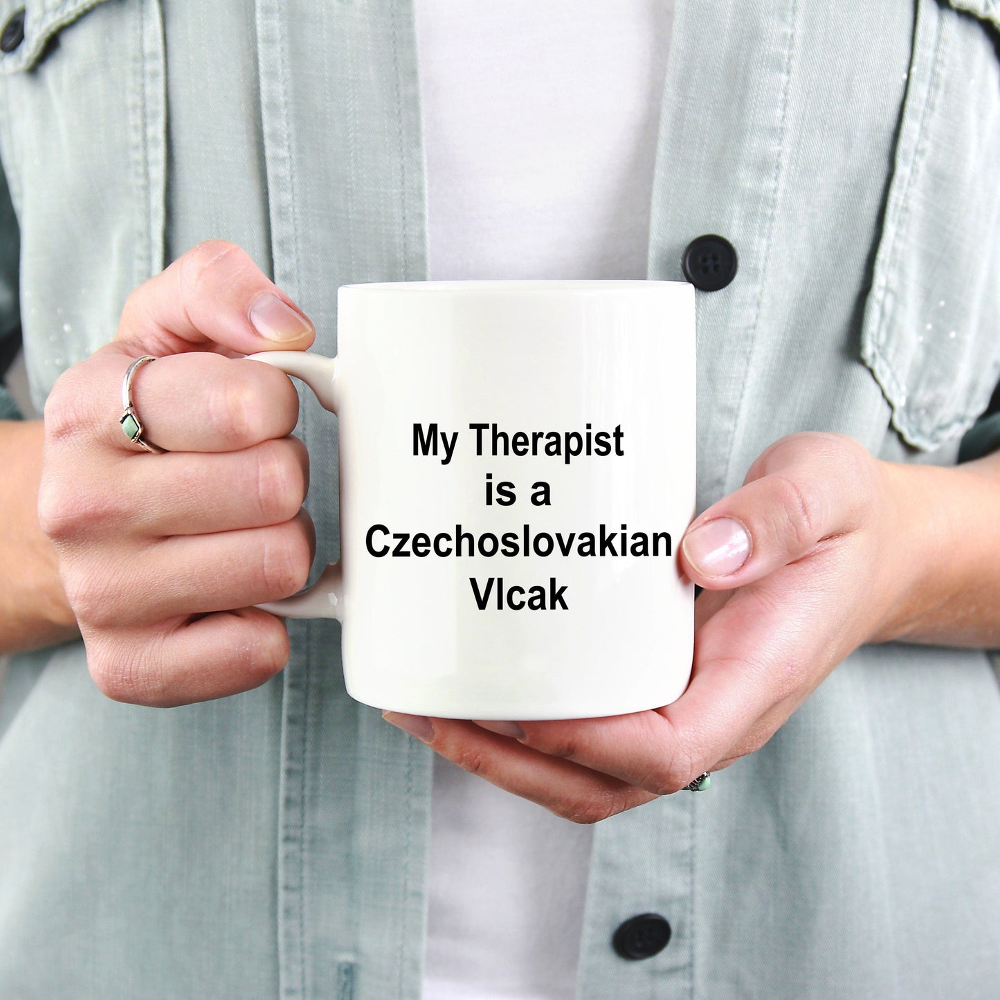 Czechoslovakian Vlcak Dog Owner Lover Funny Gift Therapist White Ceramic Coffee Mug