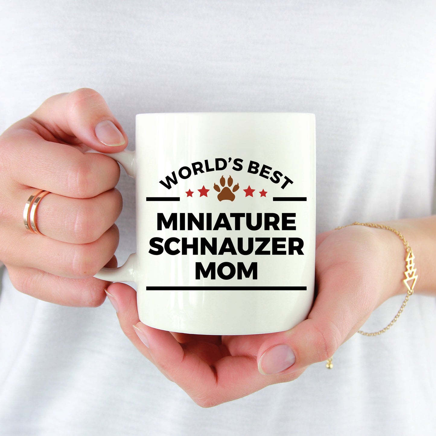 Miniature Schnauzer Ceramic Coffee Mug World's Best Mom Dog Lover Gift