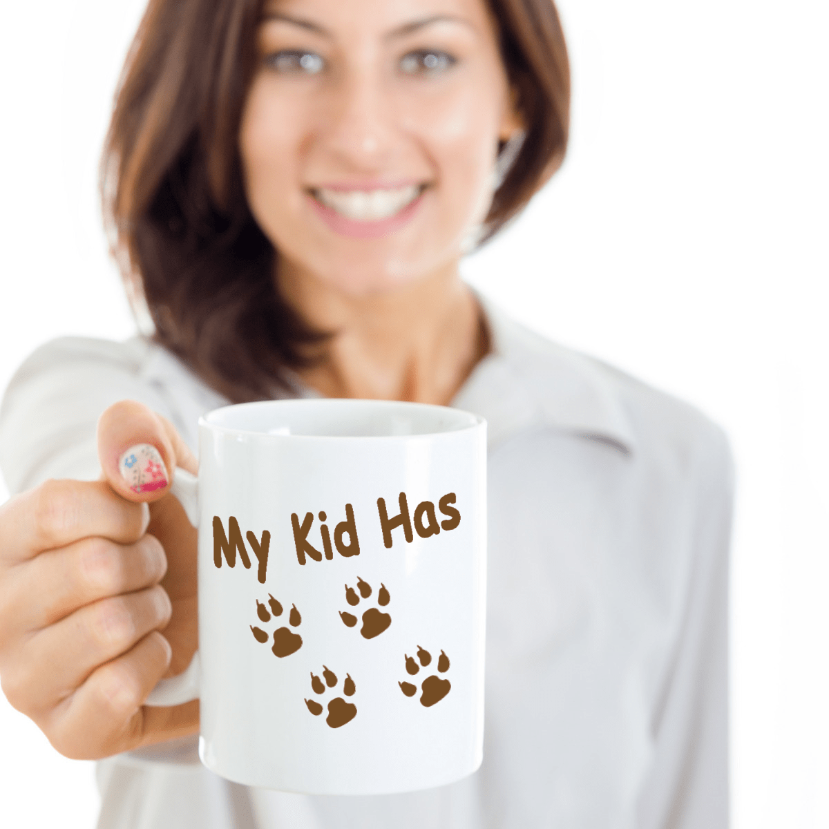 My Kid Has Paws-Mastiff Mom White Mug
