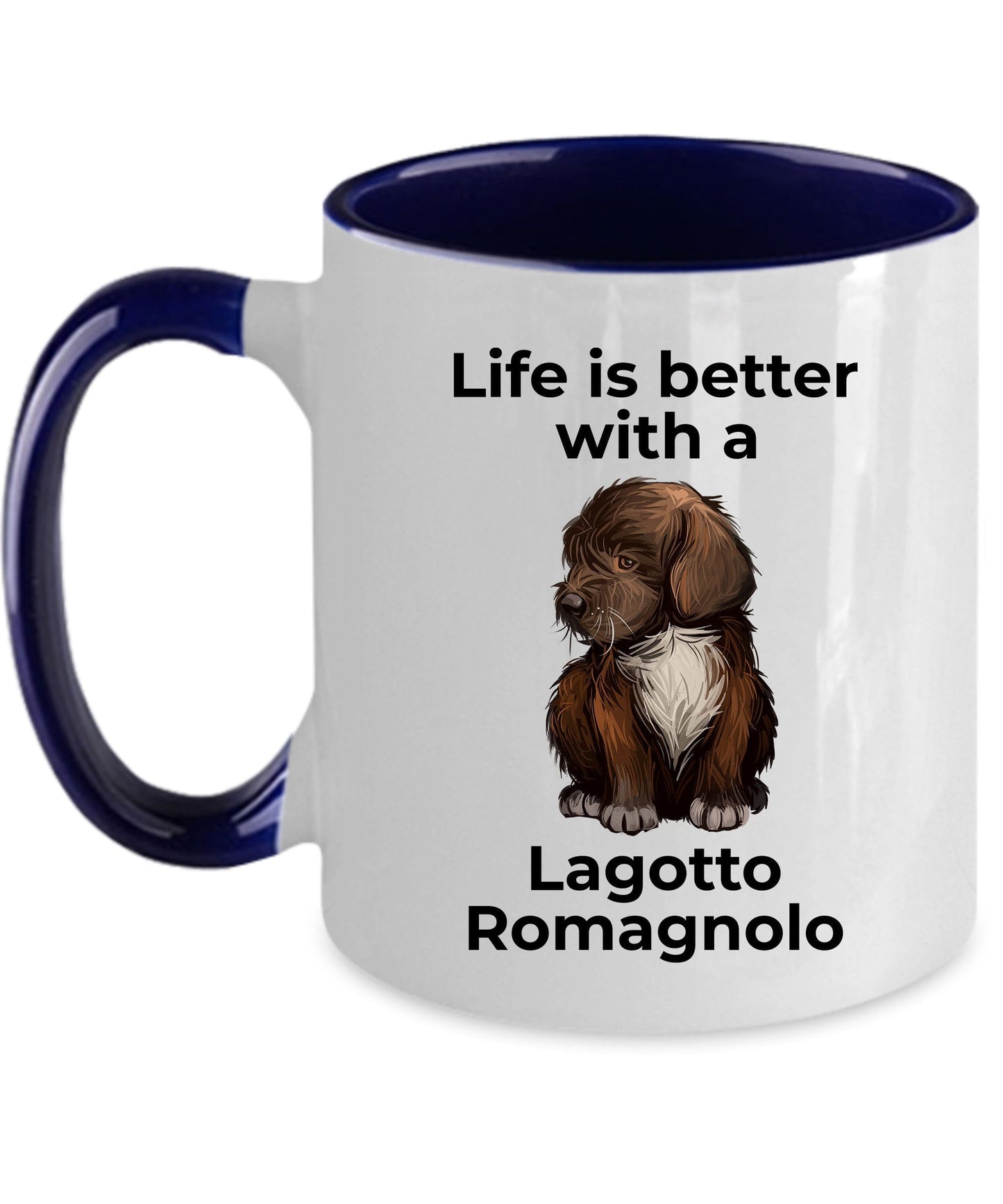 Lagotto Romagnolo Dog Lover ceramic coffee mug - Life is better with a Lagotto Romagolo