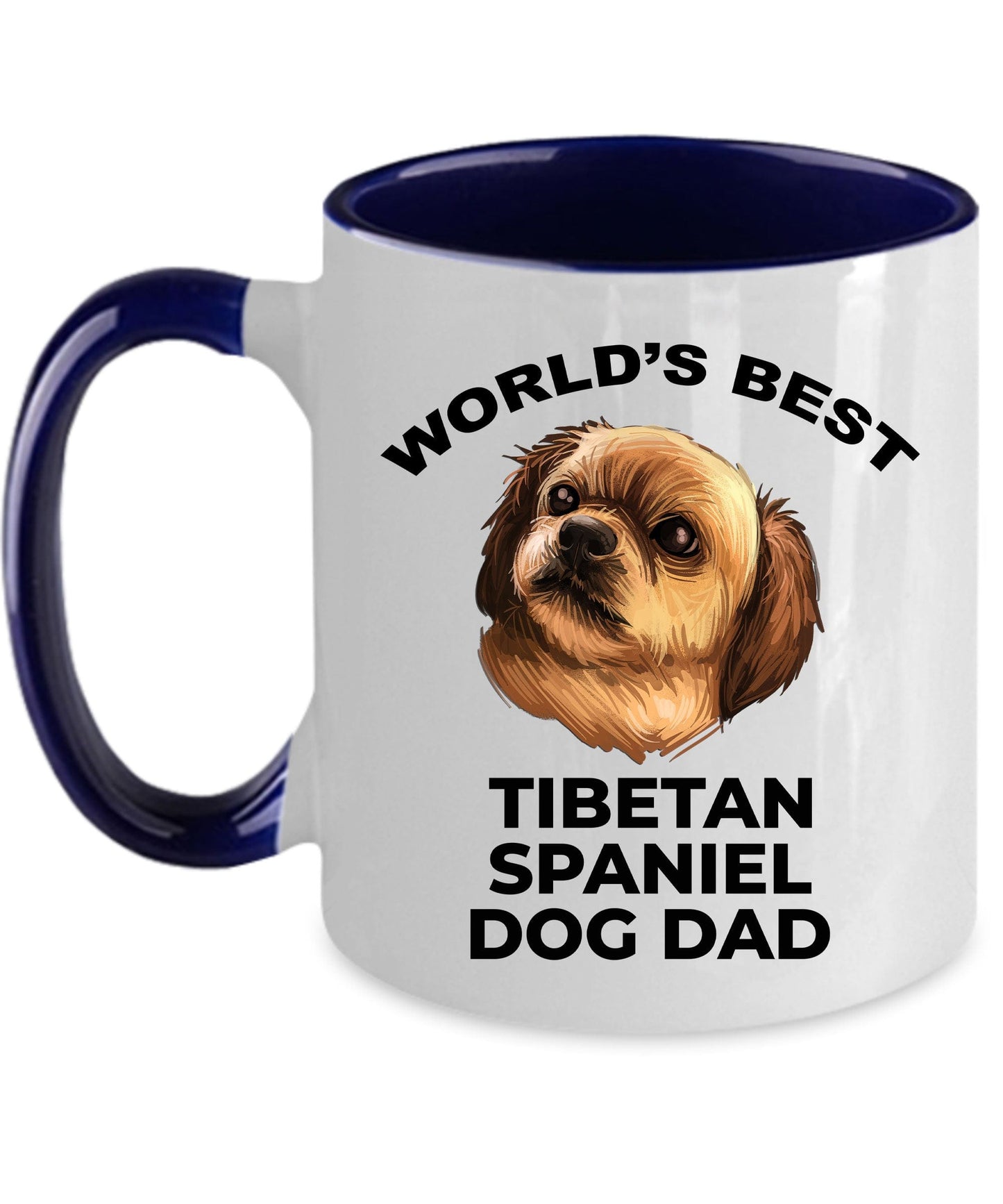 Tibetan Spaniel Best Dog Dad Custom Photo Coffee Mug