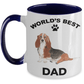 Basset Hound Best Dad Watercolor Print Coffee Mug