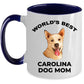 Carolina Best Dog Mom ceramic Coffee Mug white and color two tone
