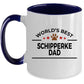 Schipperke Dog Dad Coffee Mug  Custom photo upload and personalization available