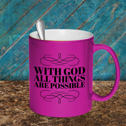 With God All Things are Possible Metallic Toned Coffee Mug