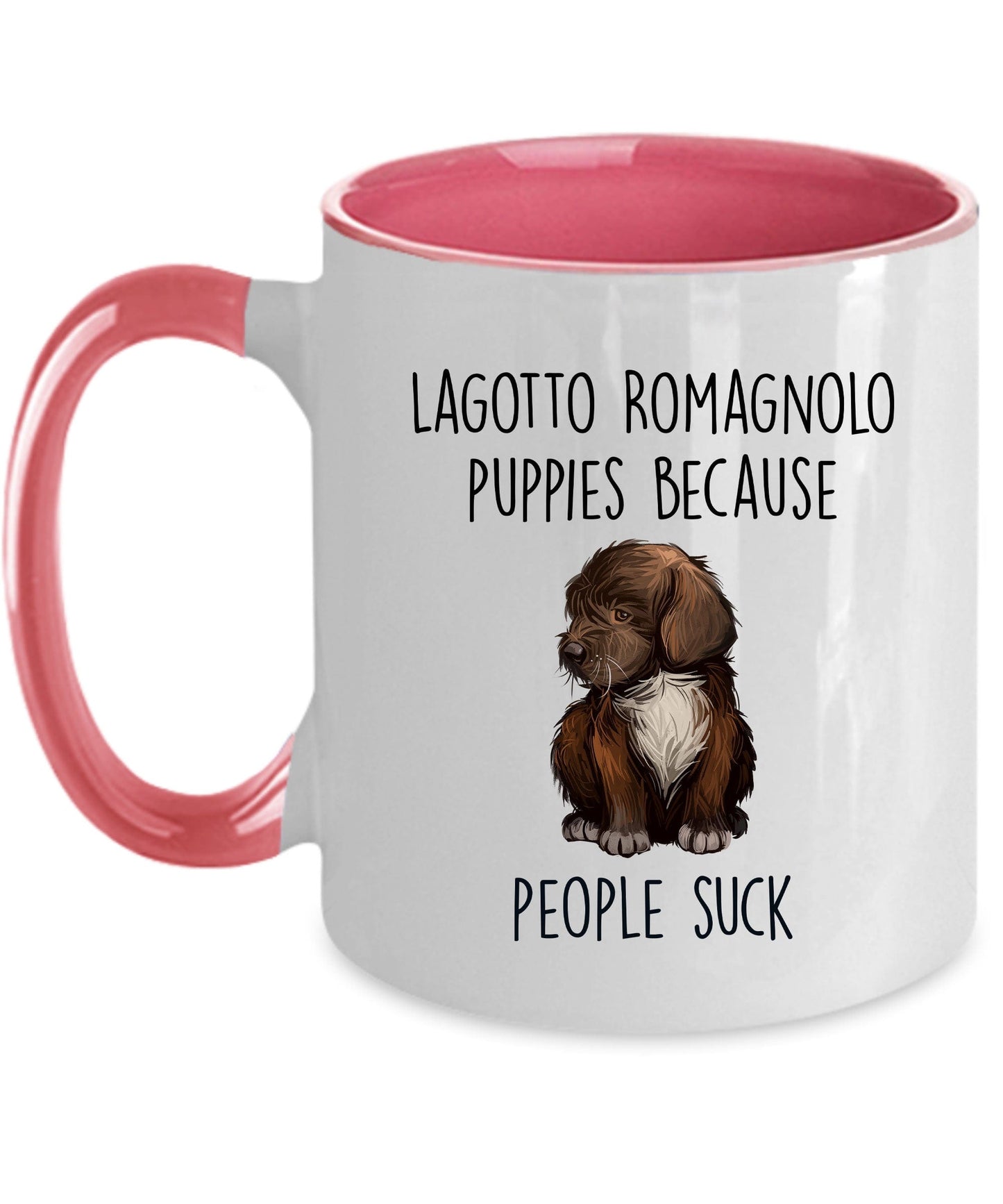 Lagotto Romagnolo Dog Lover ceramic coffee mug - Lagotto Romagnolo puppies because people suck