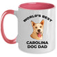 Carolina Best Dog Dad ceramic coffee mug white and color two tone