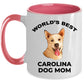 Carolina Best Dog Mom ceramic Coffee Mug white and color two tone