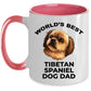 Tibetan Spaniel Best Dog Dad Custom Photo Coffee Mug