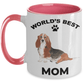 Basset Hound Best Mom Coffee Mug watercolor print