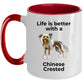 Chinese Crested Dog Owner Lover Funny Gift Therapist White Ceramic Coffee Mug