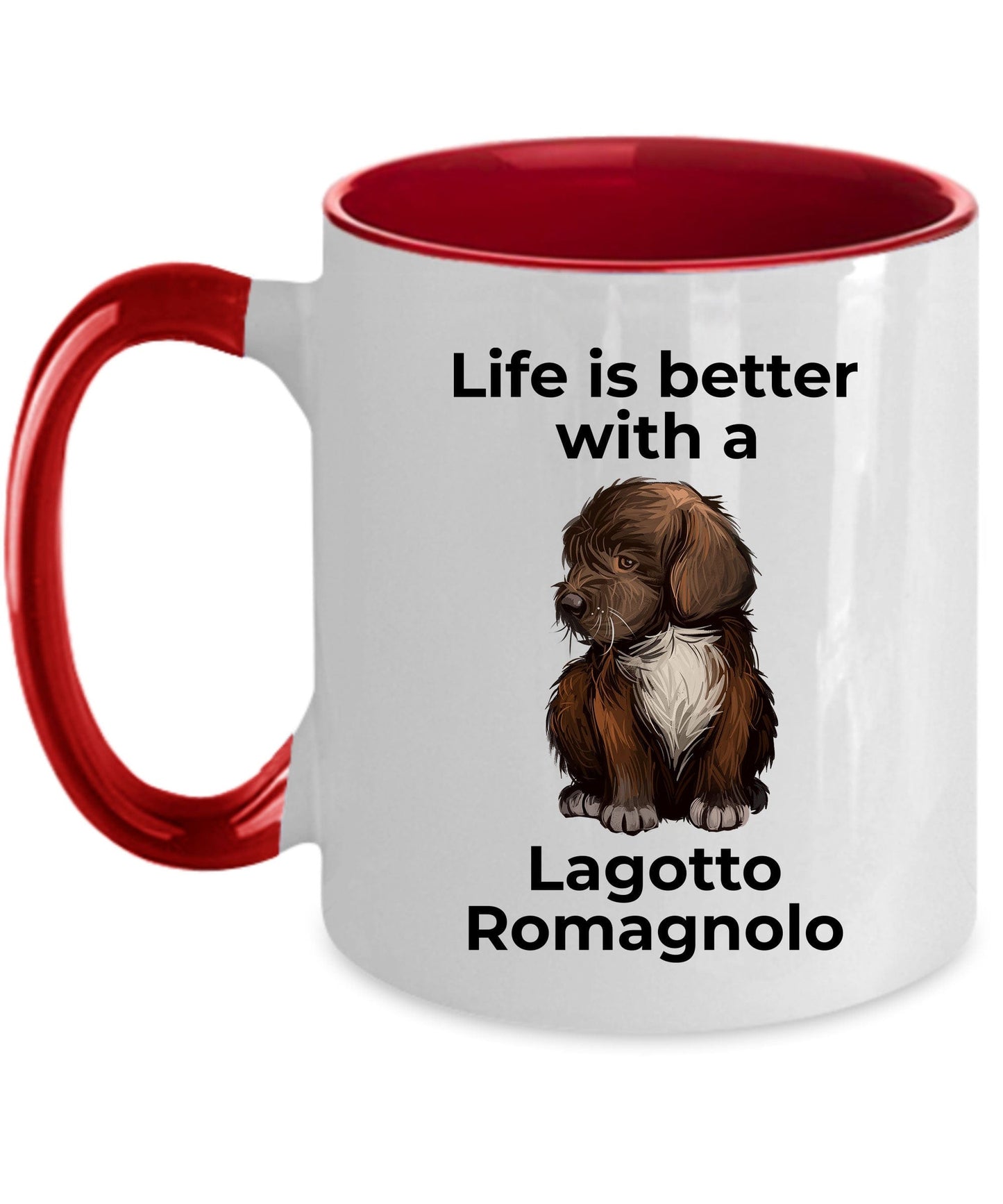 Lagotto Romagnolo Dog Lover ceramic coffee mug - Life is better with a Lagotto Romagolo