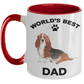Basset Hound Best Dad Watercolor Print Coffee Mug