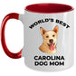 Carolina Best Dog Mom ceramic Coffee Mug white and color two tone