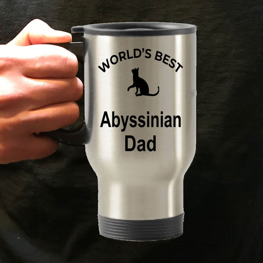 Abyssinian Cat Dad Stainless Steel Travel Coffee Mug