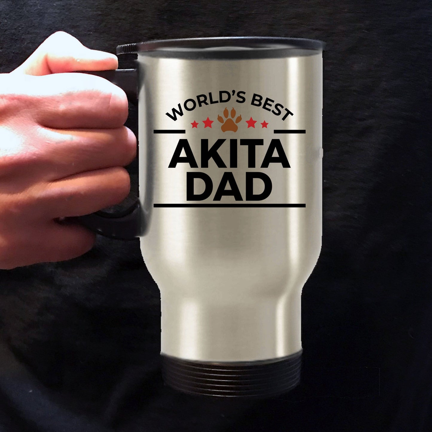 Akita Dog Dad Travel Coffee Mug