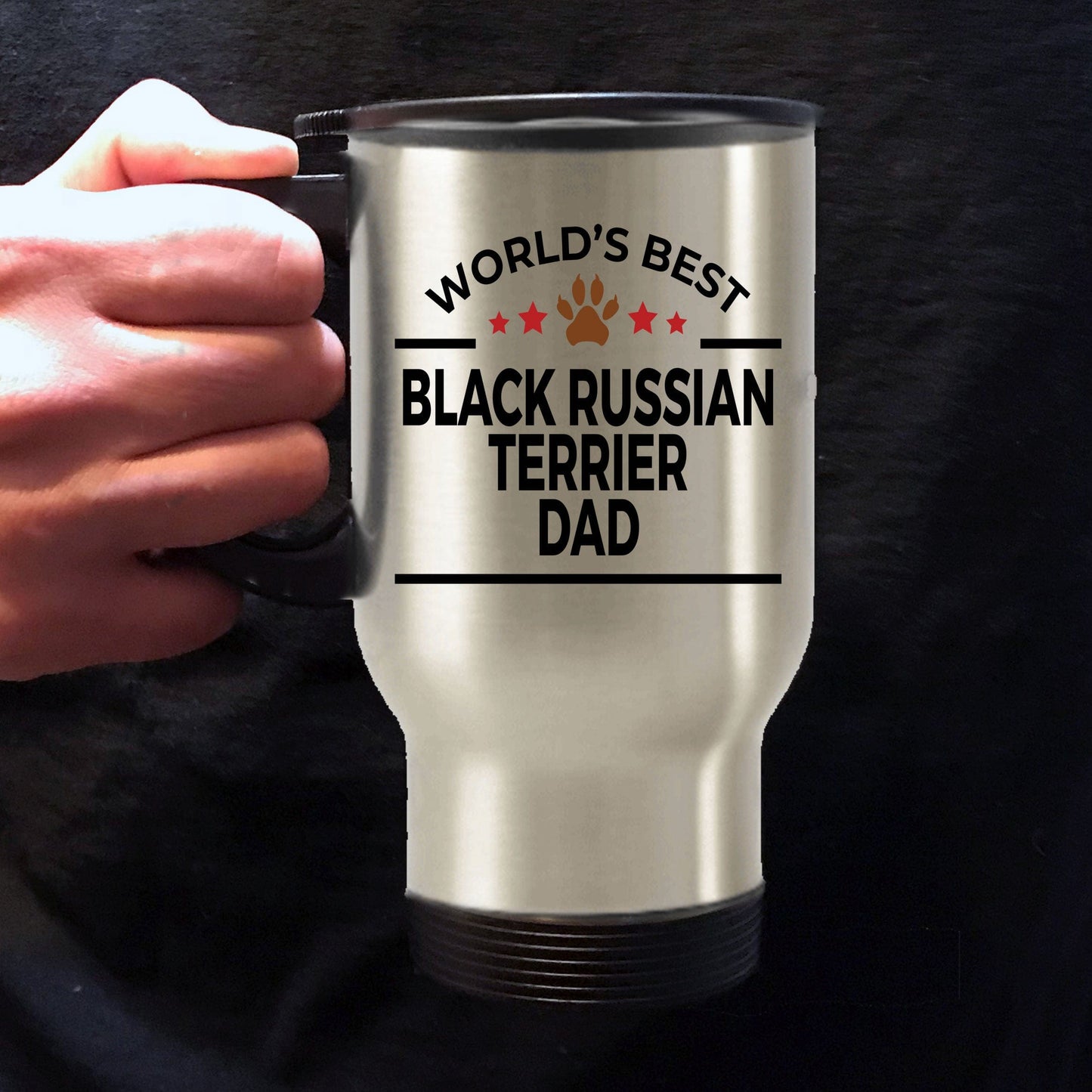 Black Russian Dog Dad Travel Coffee Mug