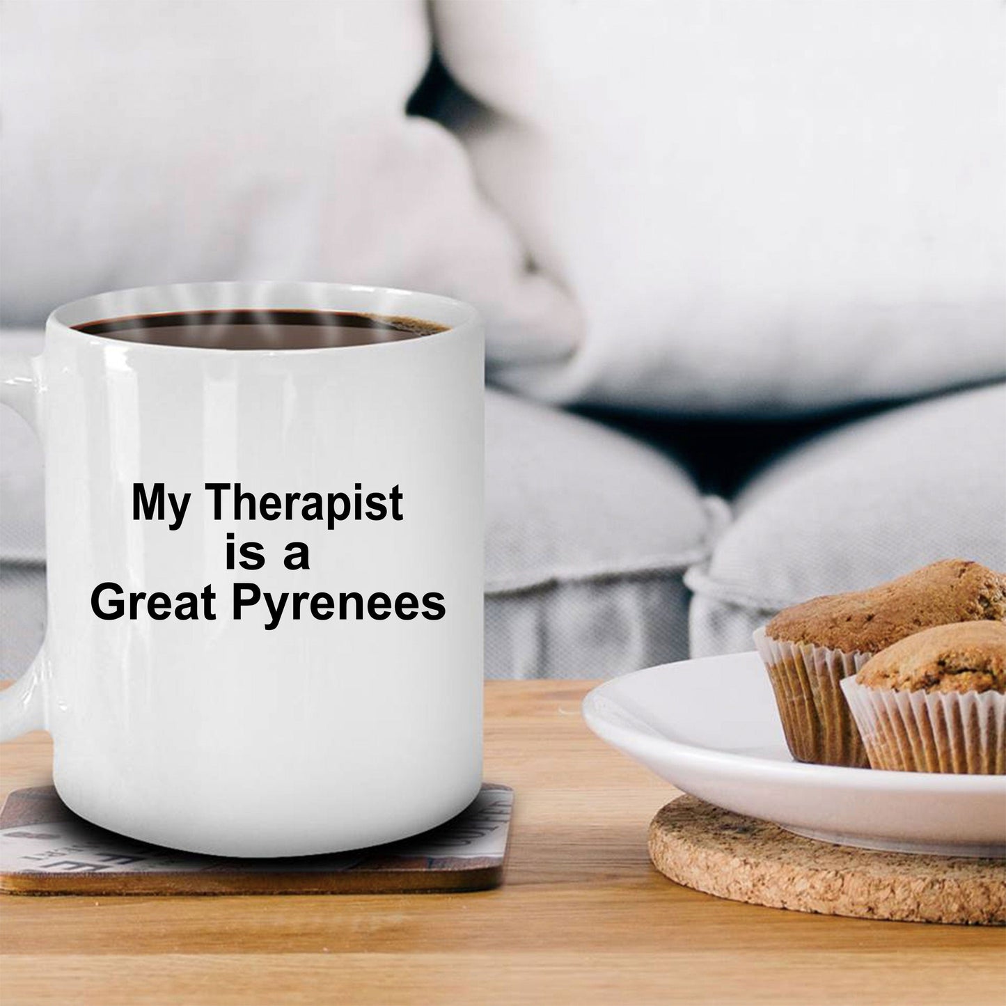 Great Pyrenees Dog Owner Lover Funny Gift Therapist White Ceramic Coffee Mug