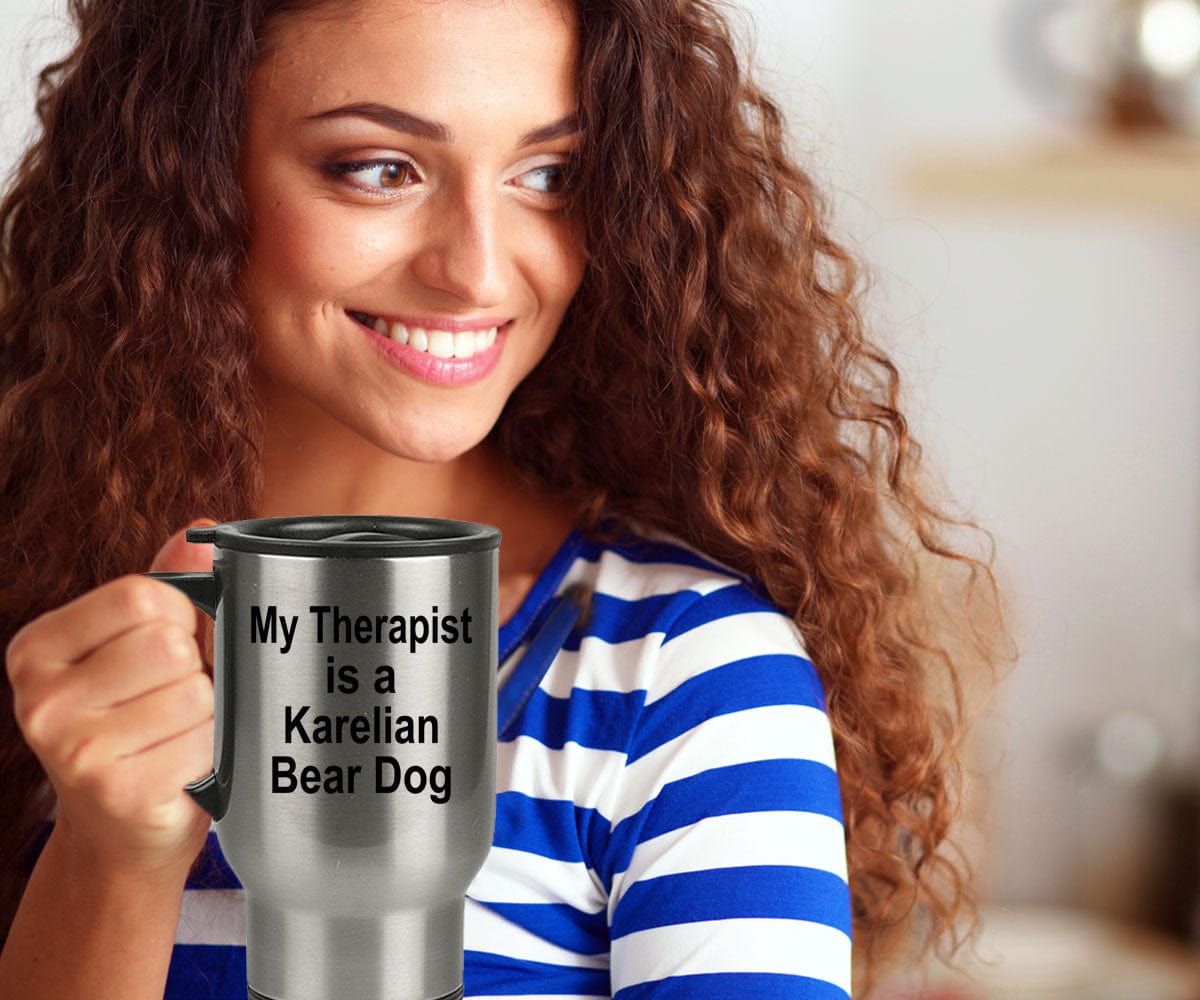 Karelian Bear Dog Owner Lover Funny Gift Therapist Stainless Steel Insulated Travel Coffee Mug