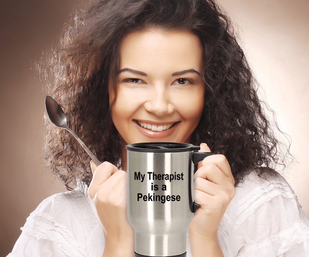 Pekingese Dog Owner Lover Funny Gift Therapist Stainless Steel Insulated Travel Coffee Mug