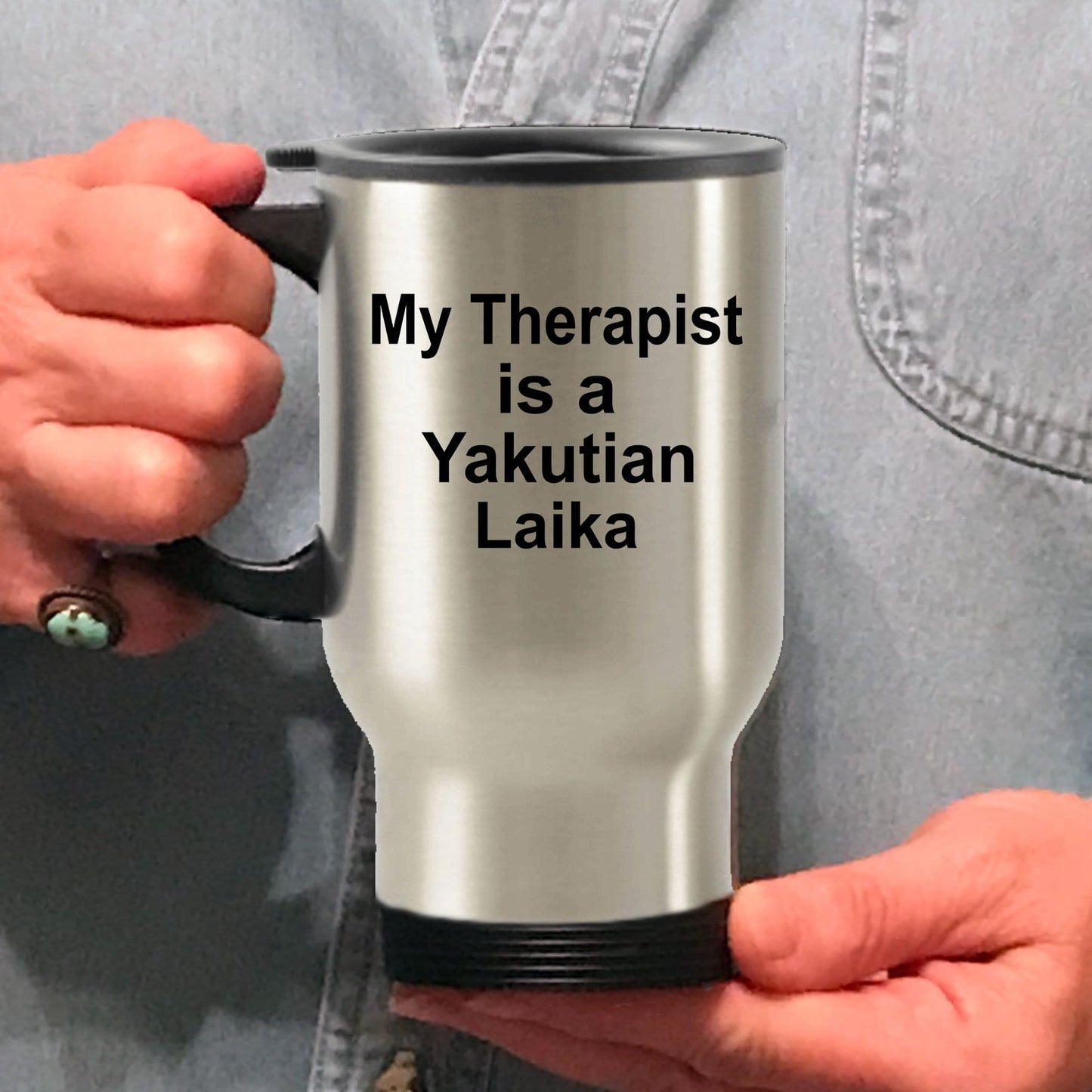 Yakutian Laika Dog Therapist Travel Coffee Mug
