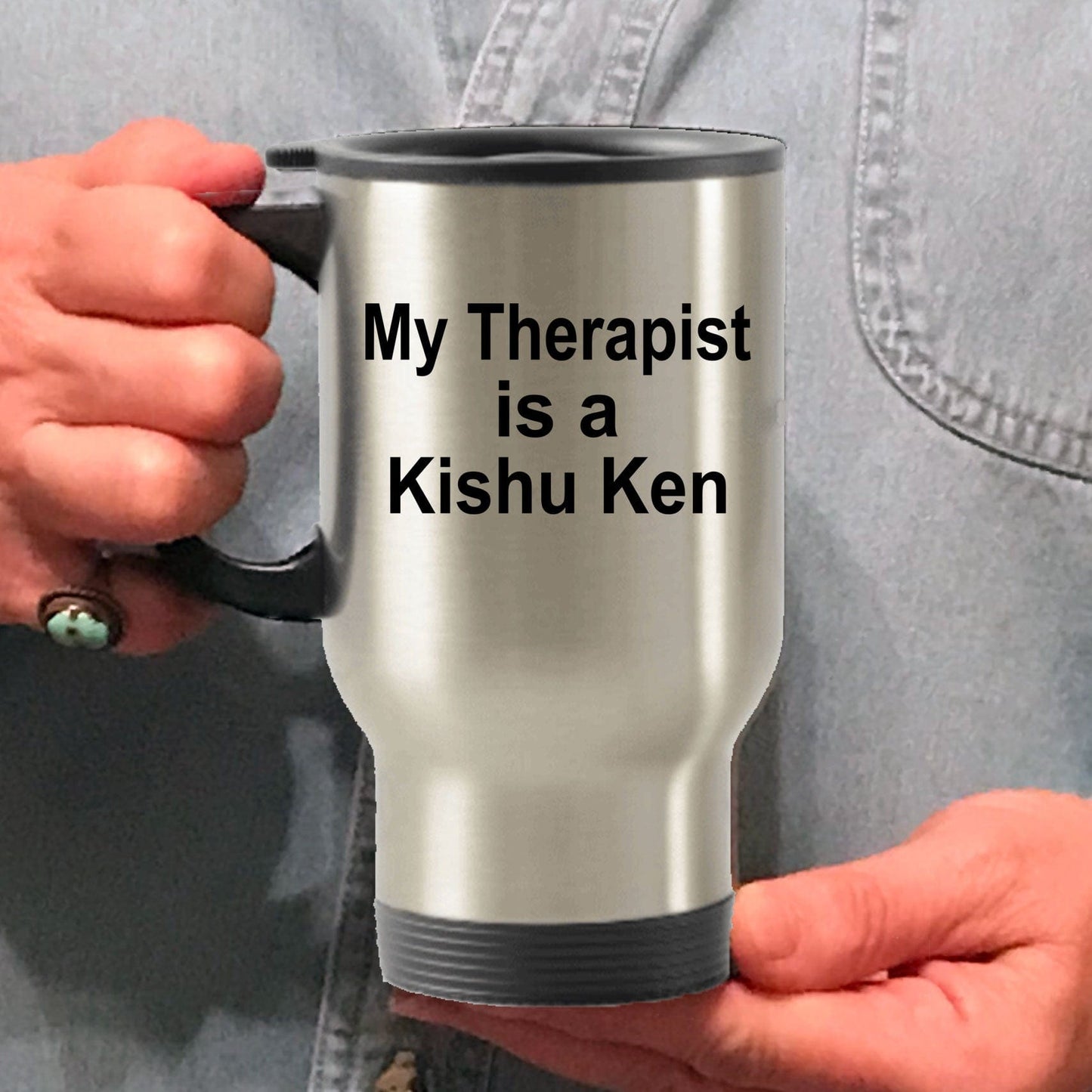 Kishu Ken Dog Owner Lover Funny Gift Therapist Stainless Steel Insulated Travel Coffee Mug