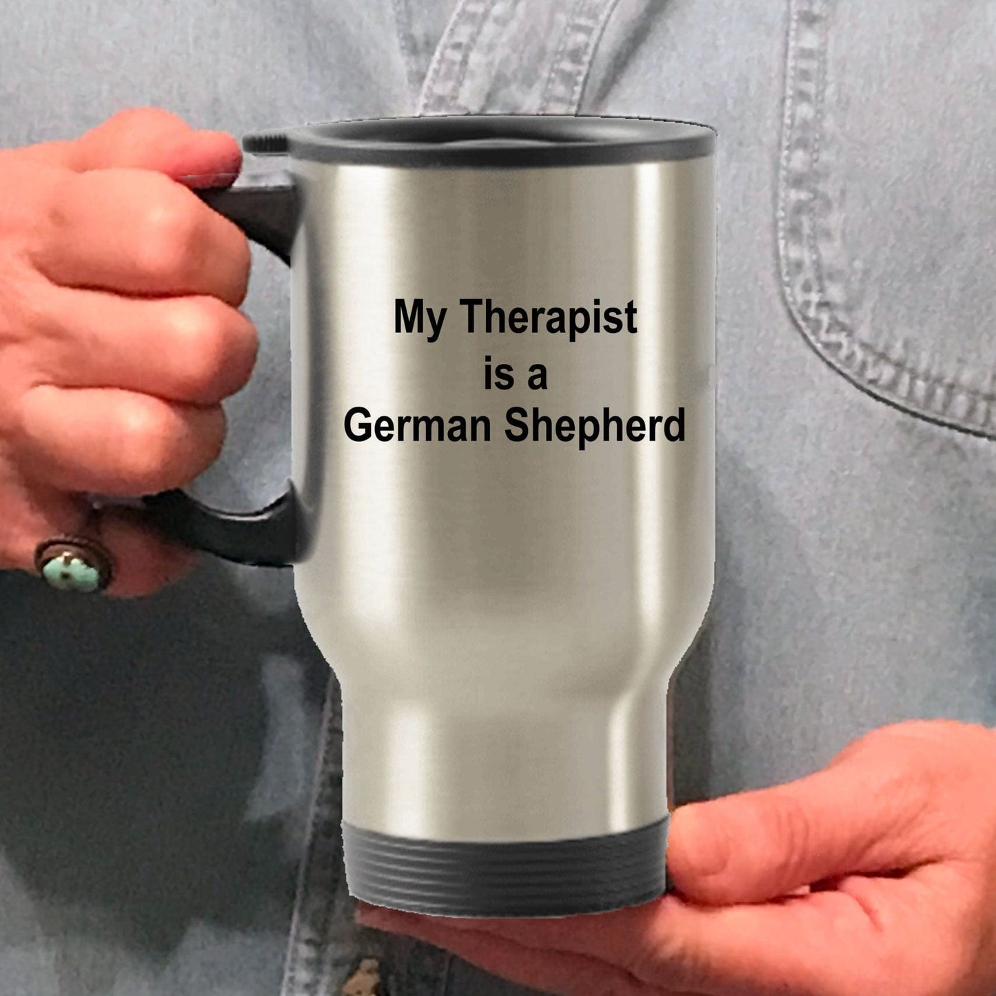 German Shepherd Dog Lover Gift Funny Therapist Stainless Steel Insulated Travel Coffee Mug