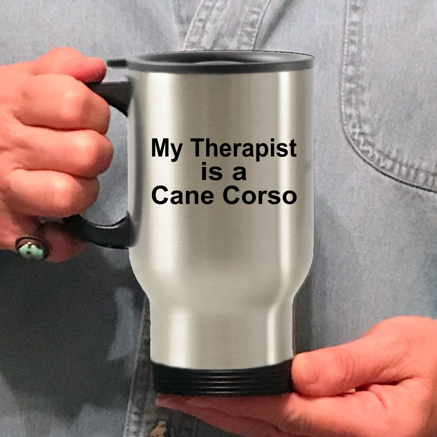 Cane Corso Dog Lover owner funny gift therapist stainless steel insulated travel coffee mug