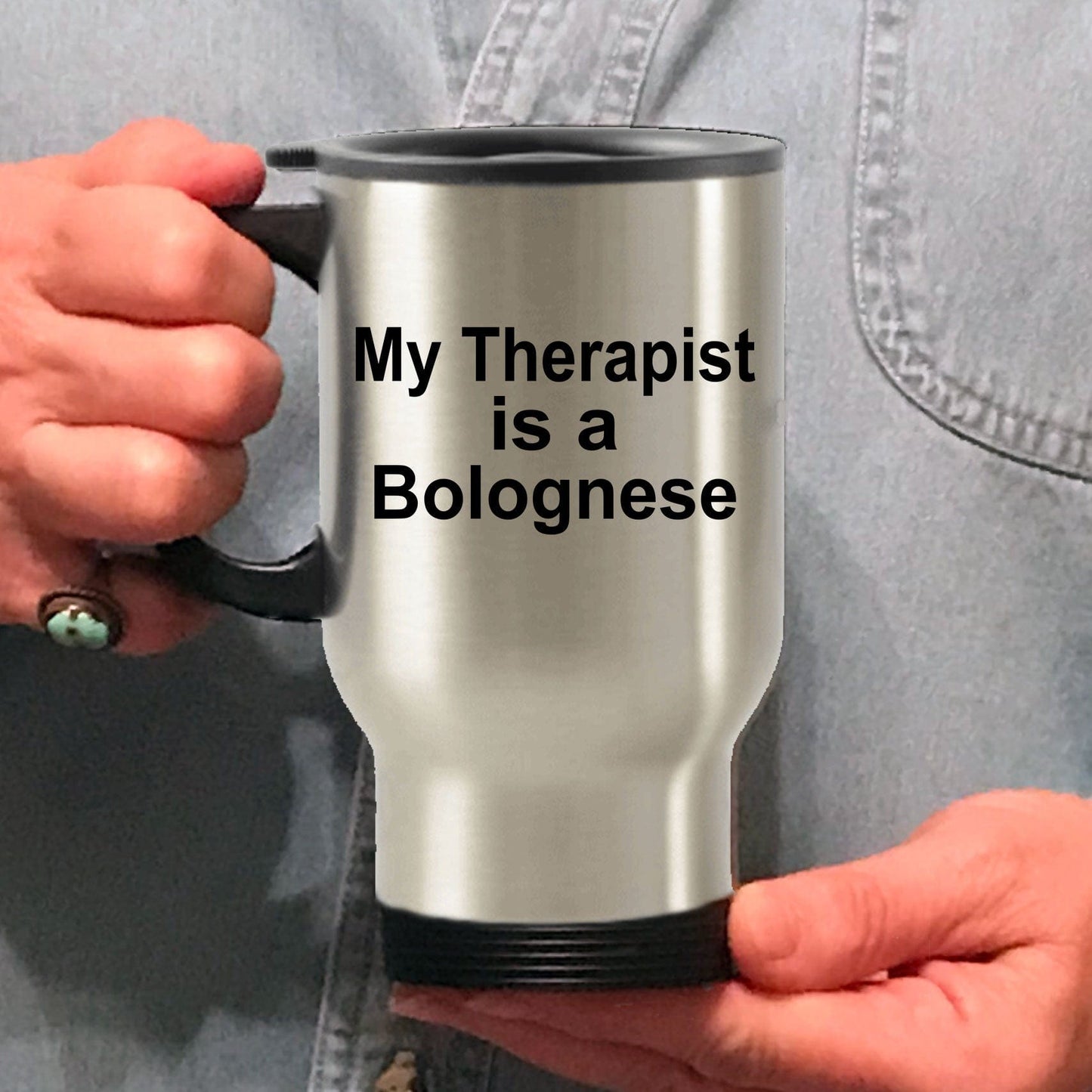 Bolognese Dog Therapist Travel Coffee Mug