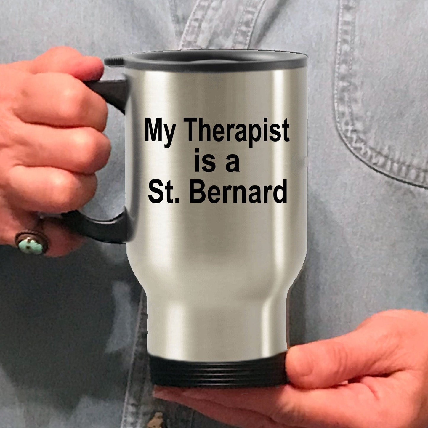 St. Bernard Dog Owner Lover Funny Gift Therapist Stainless Steel Insulated Travel Coffee Mug