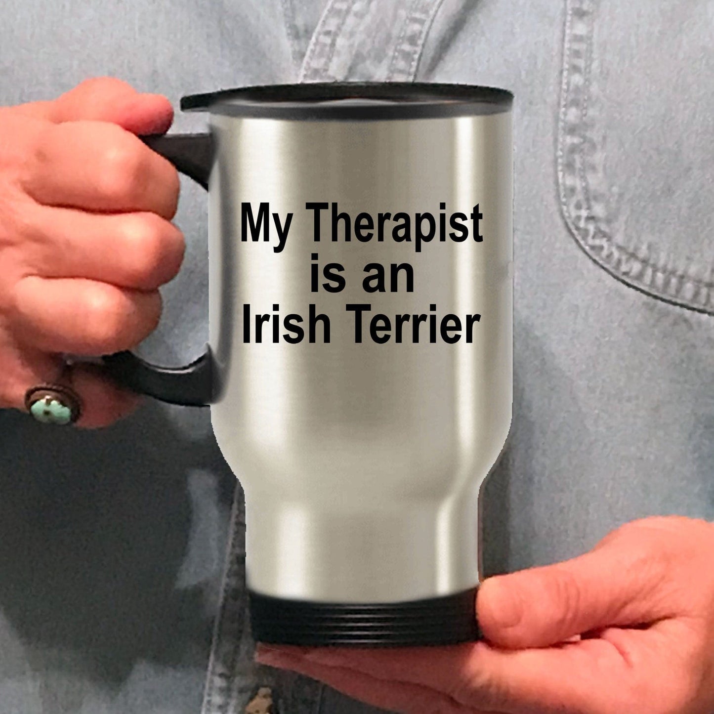 Irish Terrier Dog Owner Lover Funny Gift Therapist Stainless Steel Insulated Travel Coffee Mug