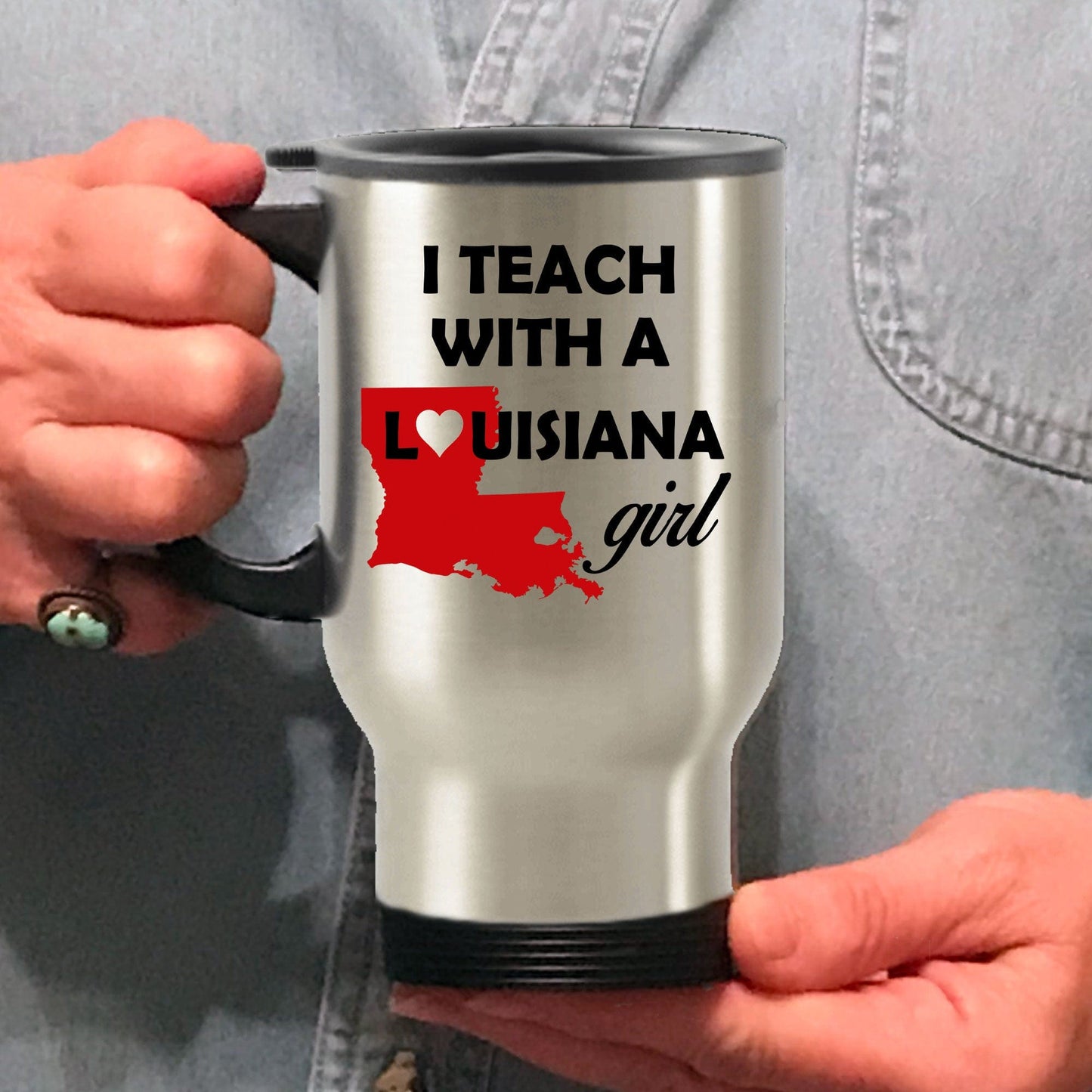 Louisiana Girl Teacher Travel Mug