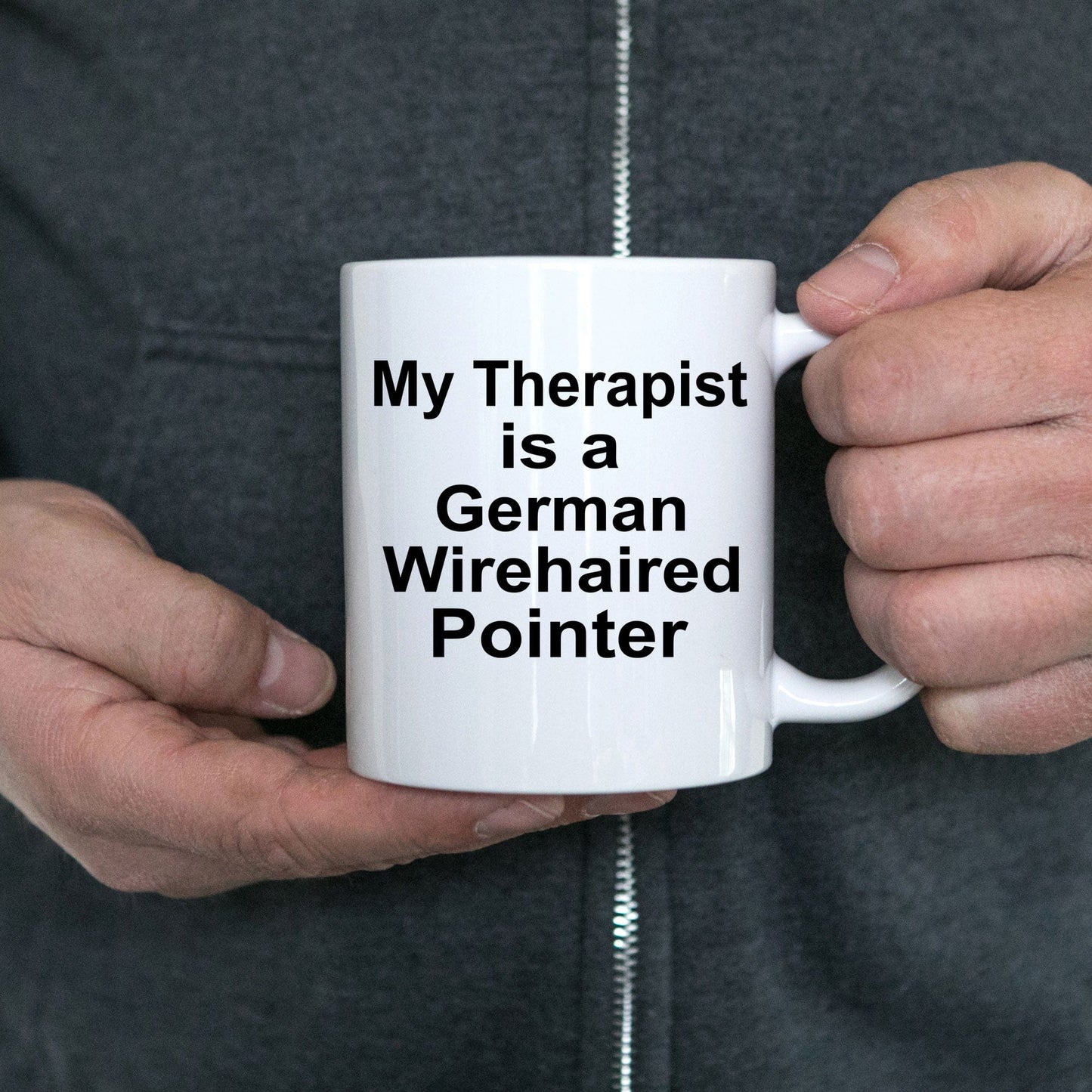 German Wirehaired Pointer Dog Owner Lover Funny Gift Therapist White Ceramic Coffee Mug