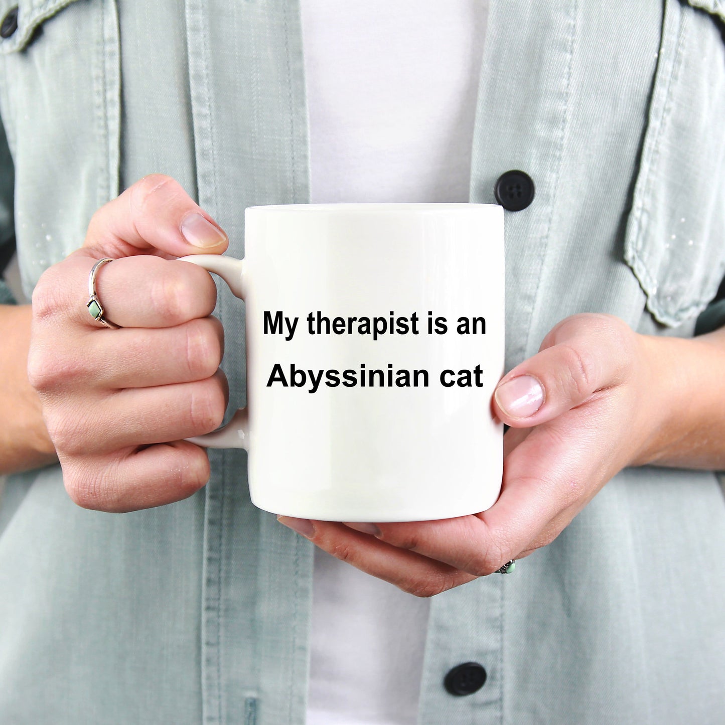 Abyssinian Cat Gift Funny Therapists Ceramic Coffee Mug