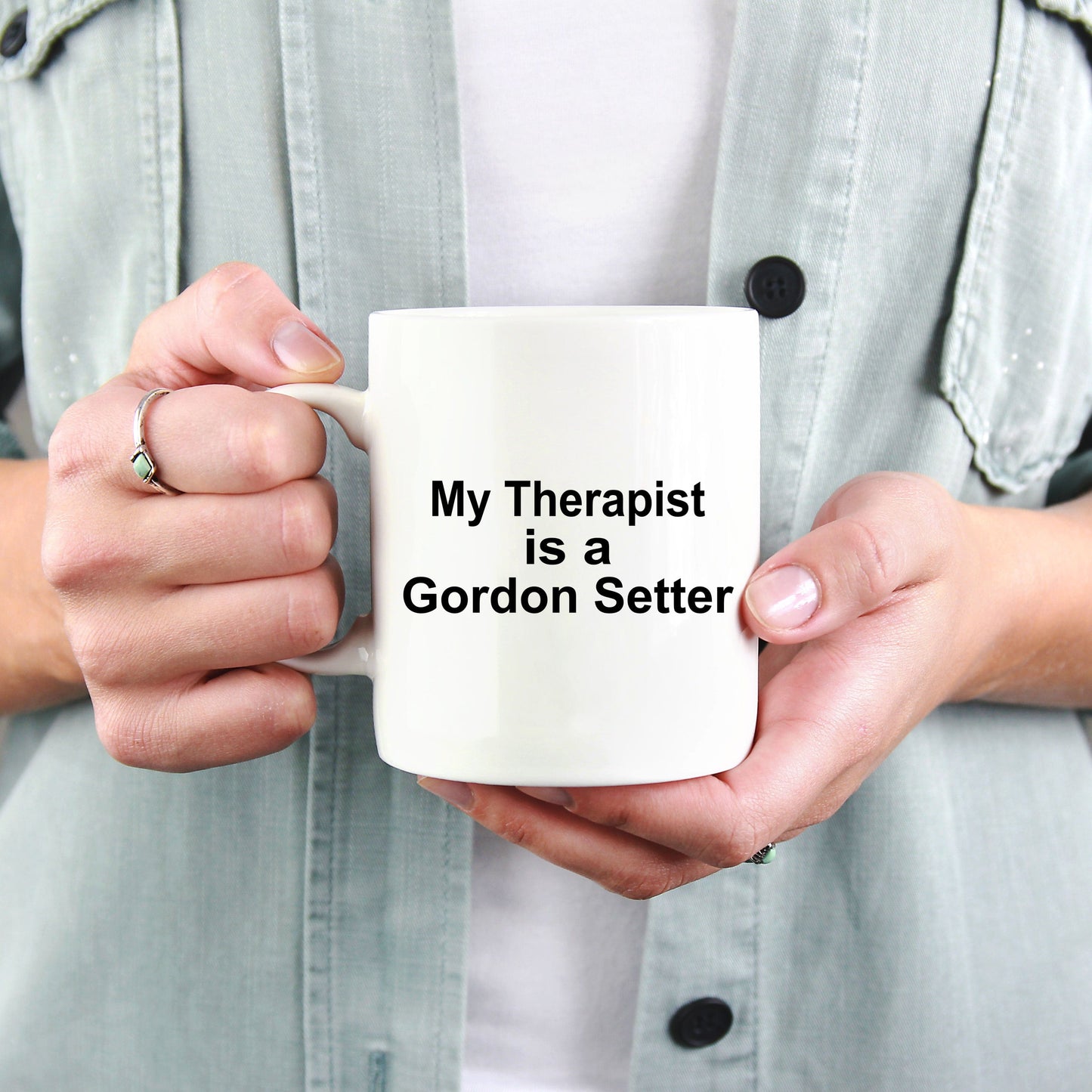 Gordon Setter Dog Owner Lover Funny Gift Therapist White Ceramic Coffee Mug
