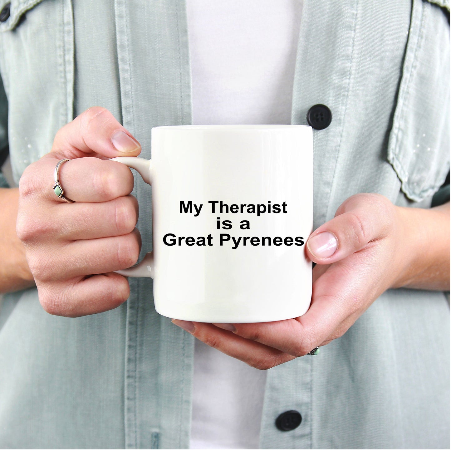 Great Pyrenees Dog Owner Lover Funny Gift Therapist White Ceramic Coffee Mug