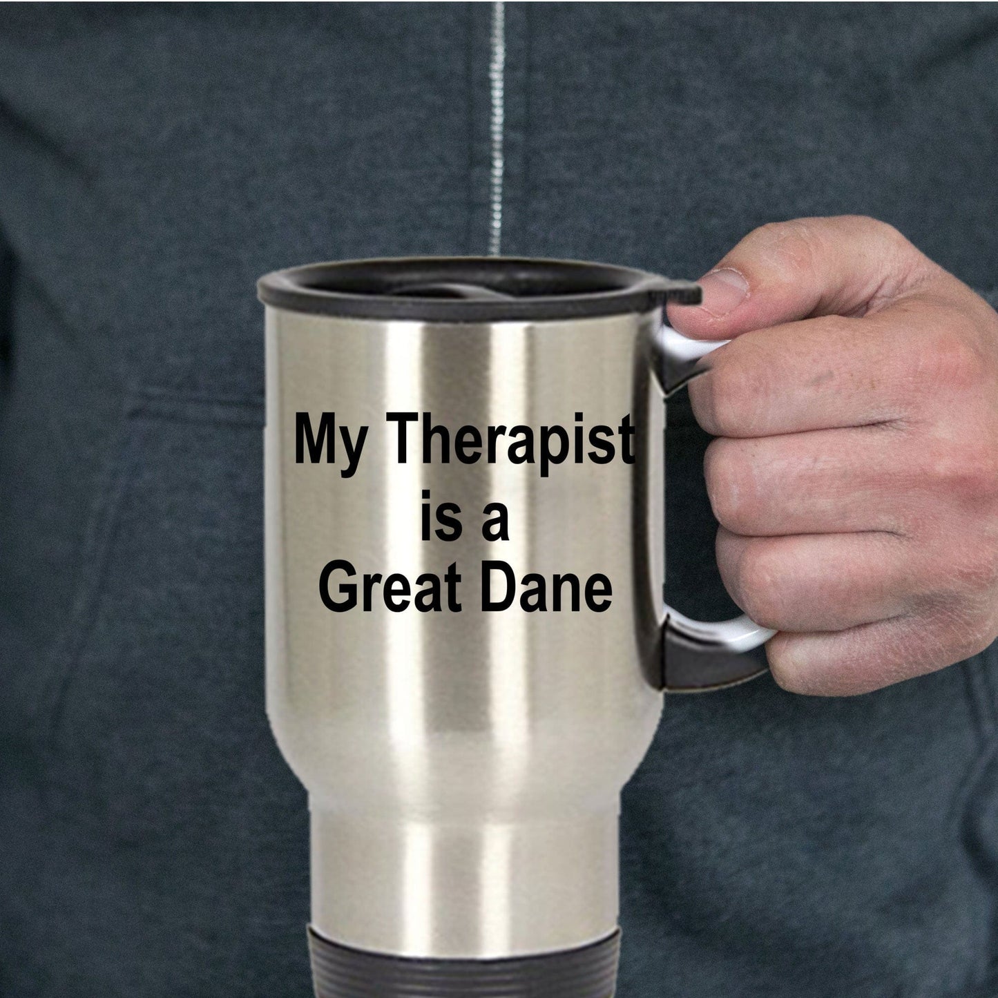Great Dane Funny Therapist Travel Coffee Mug