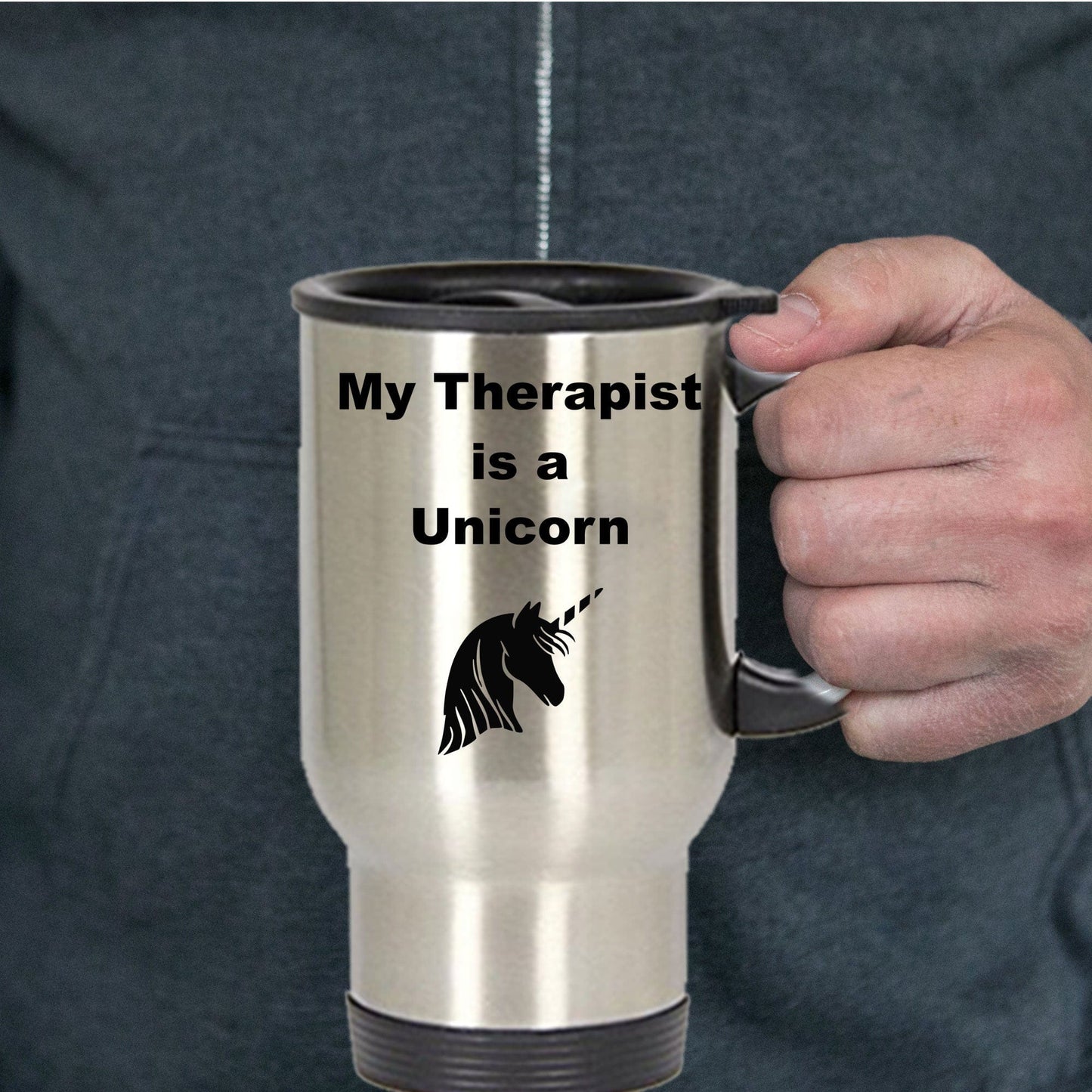 Unicorn Therapist Travel Tumbler Mug