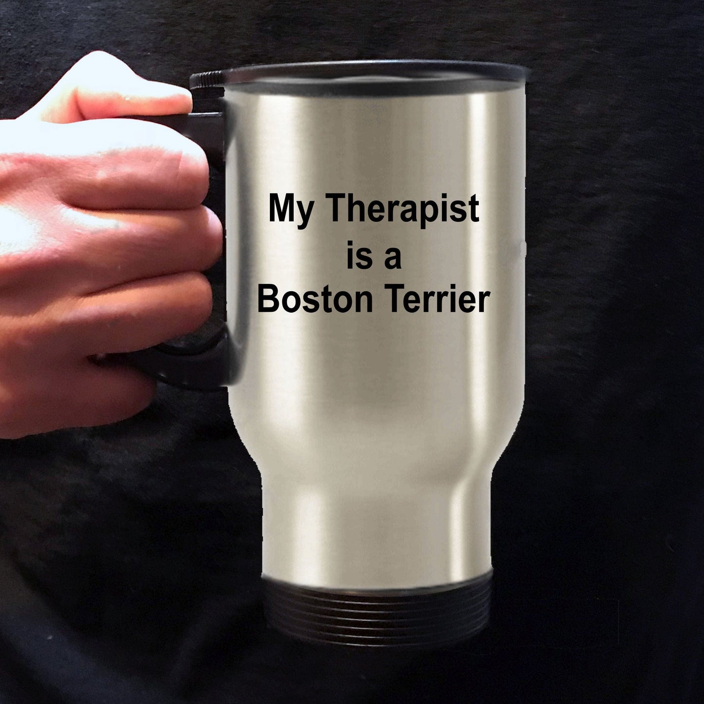 Boston Terrier Dog Therapist Travel Coffee Mug