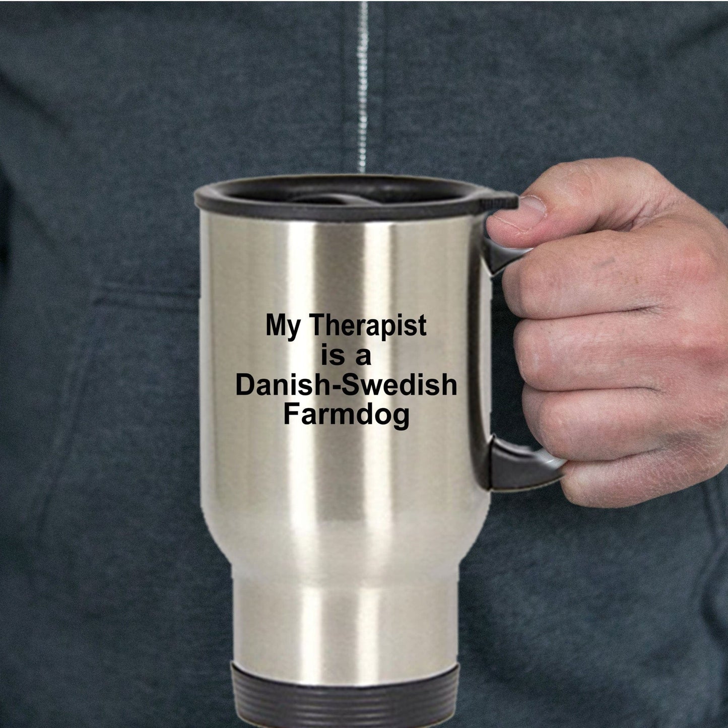 Danish-Swedish Farmdog Therapist Travel Coffee Mug