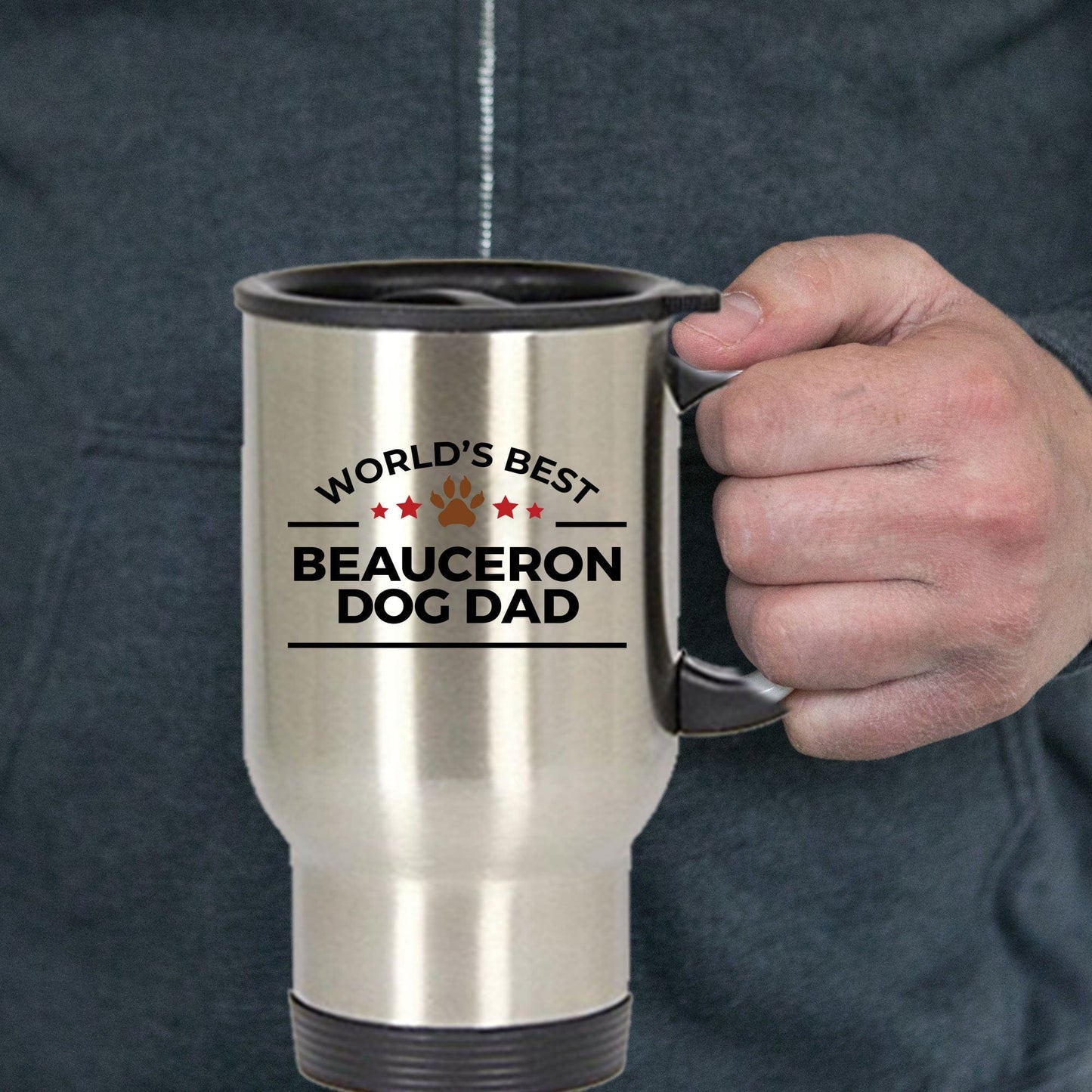 Beauceron Dog Dad Travel Coffee Mug