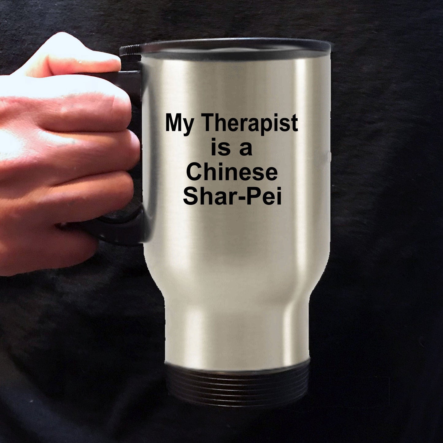 Chinese Shar-Pei Dog Lover Owner Funny Gift Therapist Stainless Steel Insulated Travel Coffee Mug