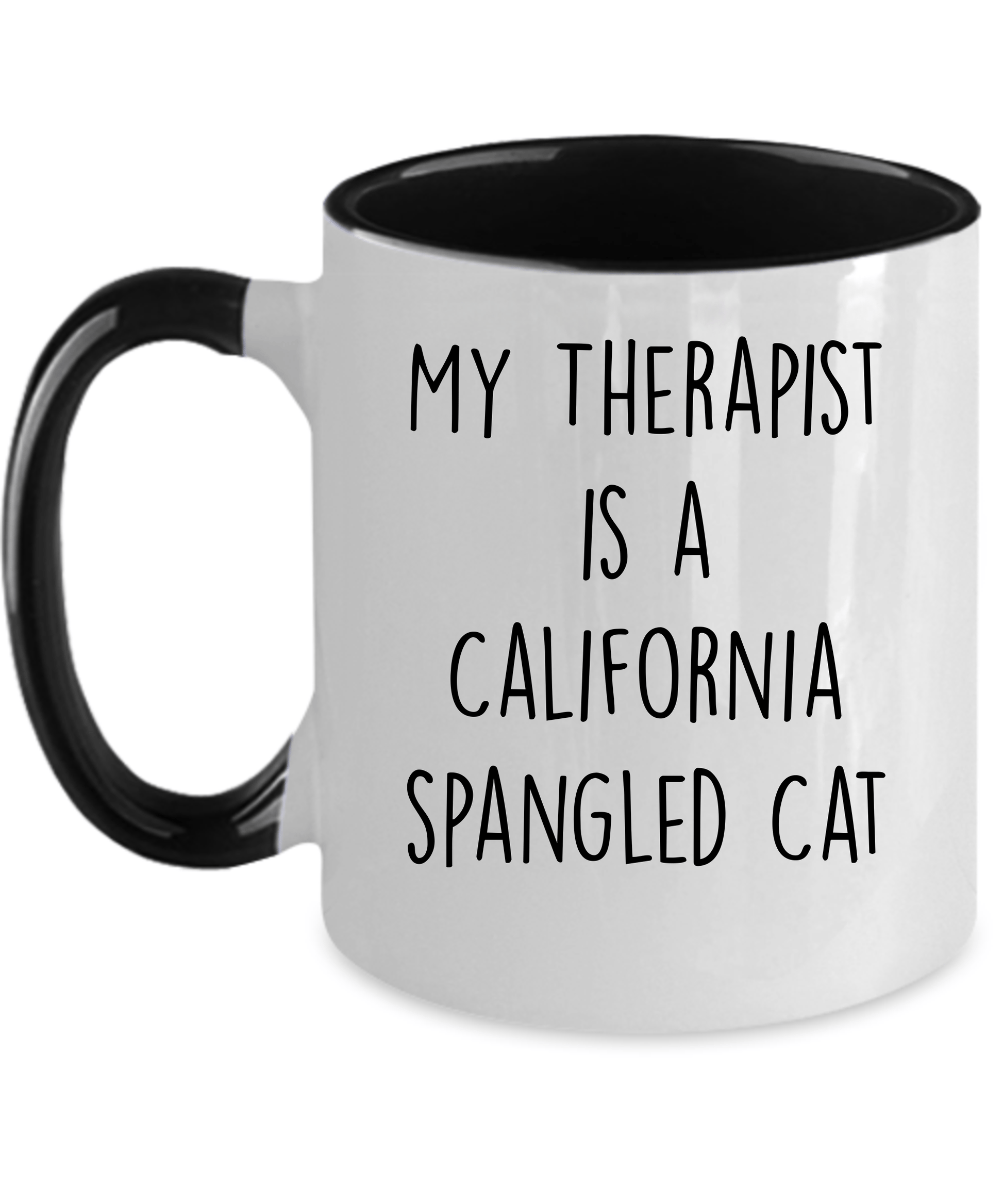 California Spangled Cat Personalized Ceramic black two-tone  Coffee Mug