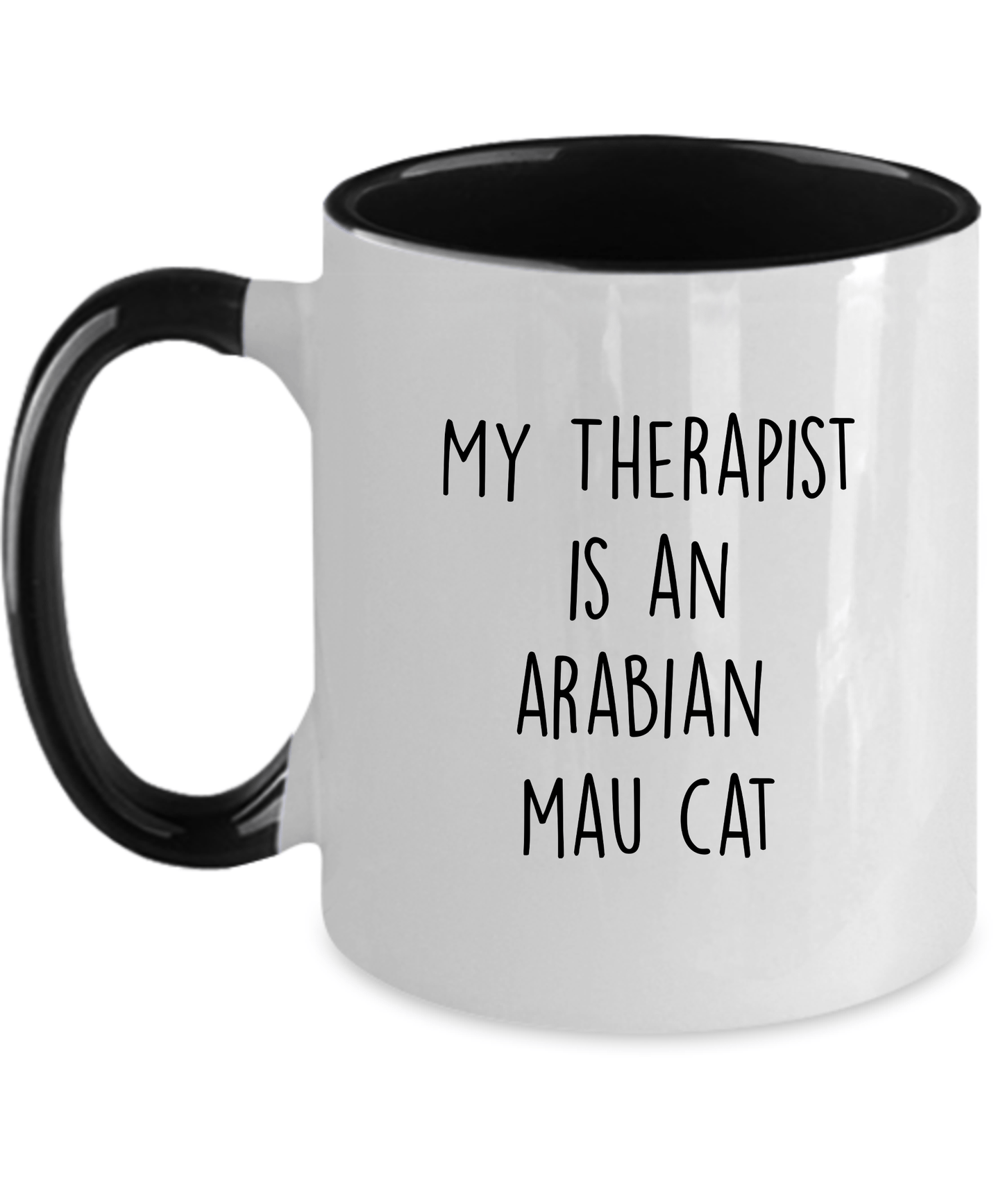 arabian mau cat mug black two-tone