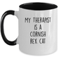 Cornish Rex Cat Therapist Personalized Funny Ceramic Coffee Mug