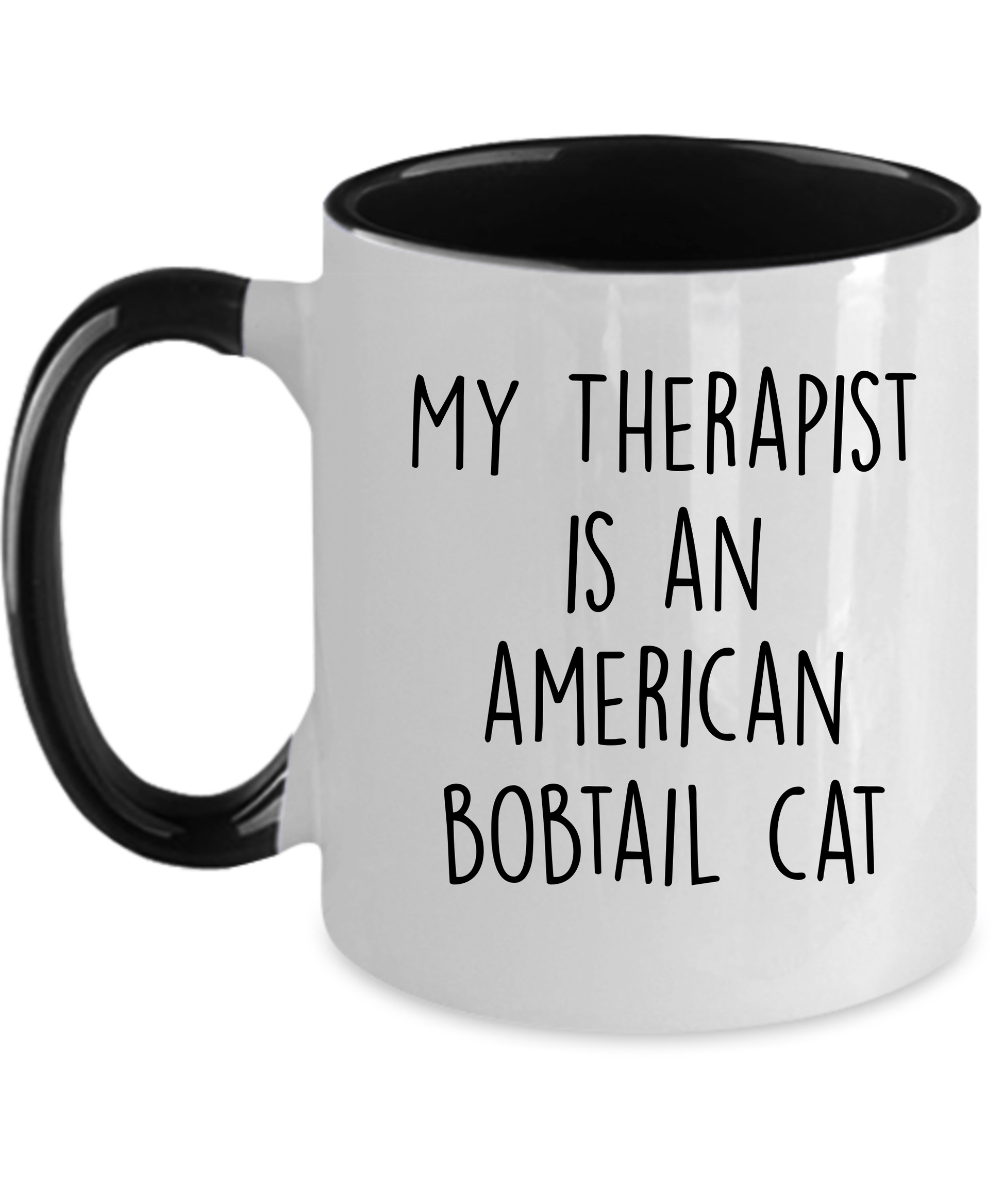 American Bobtail Cat 11oz black two-tone Ceramic Coffee Mug