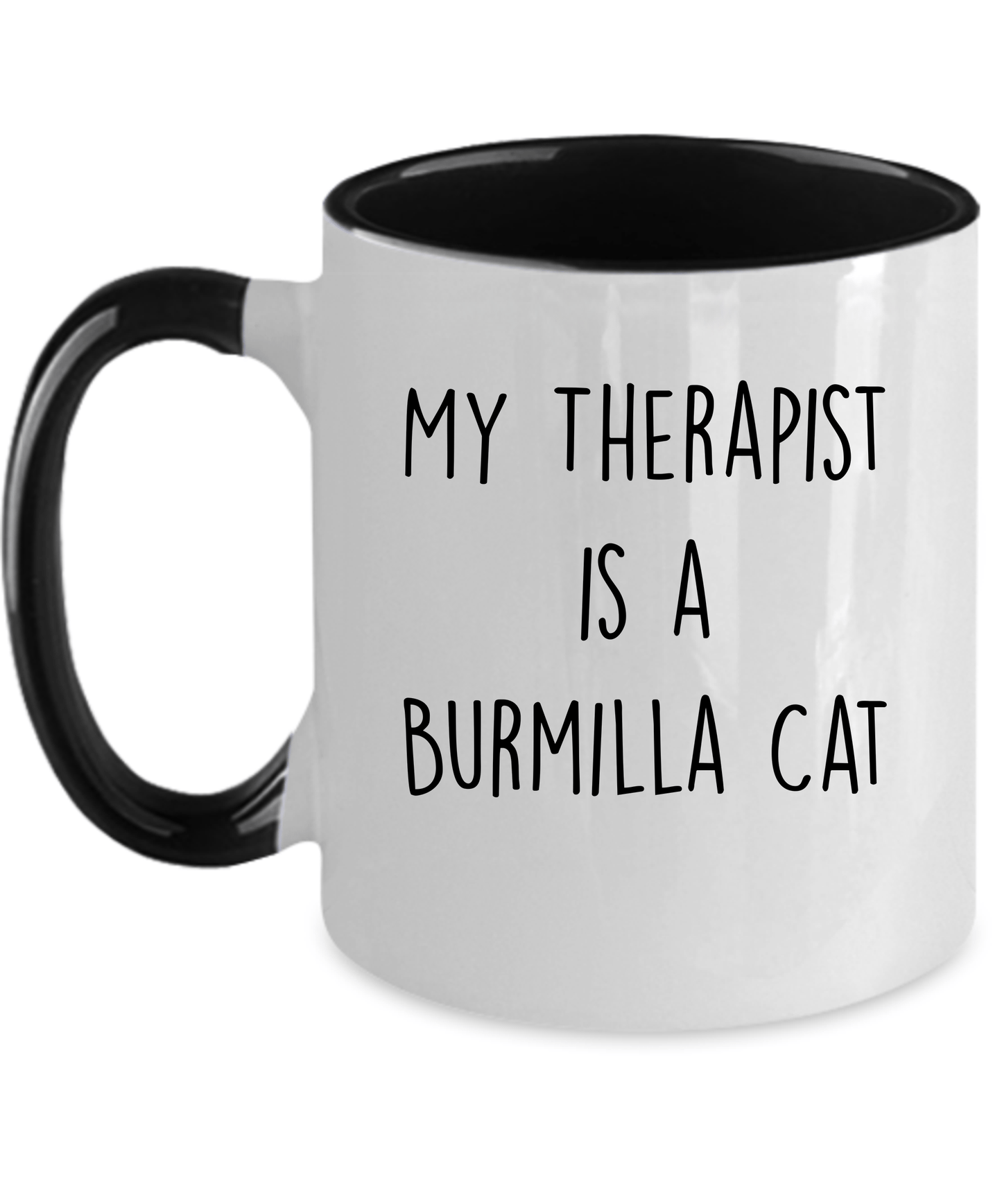 Burmilla Cat Ceramic 11oz black two-tone Coffee Mug