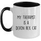 Devon Rex Cat Personalized Ceramic 11oz black two-tone Coffee Mug